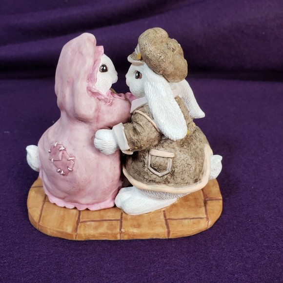 Patchville Bunnies Honey Bunny w/original box 1996 Easter Rabbit Bunny Valentine - Picture 2 of 7